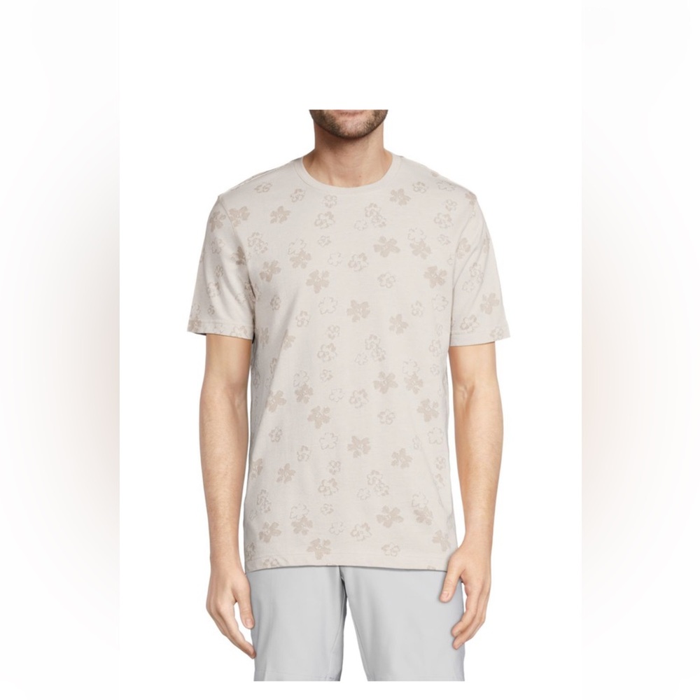 Ted Baker Cream Beige Floral Short Sleeve Men’s Casual‎ Top T Shirt Size Small